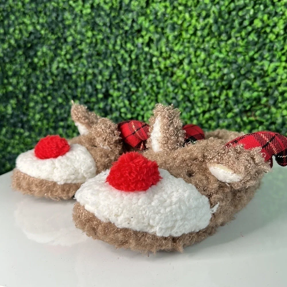 Cute Christmas Reindeer Slippers